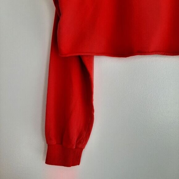 Divided by H&M | 1990 Gold Lion Print Crop Long Slv Crewneck Pullover Top Red M - Picture 12 of 16